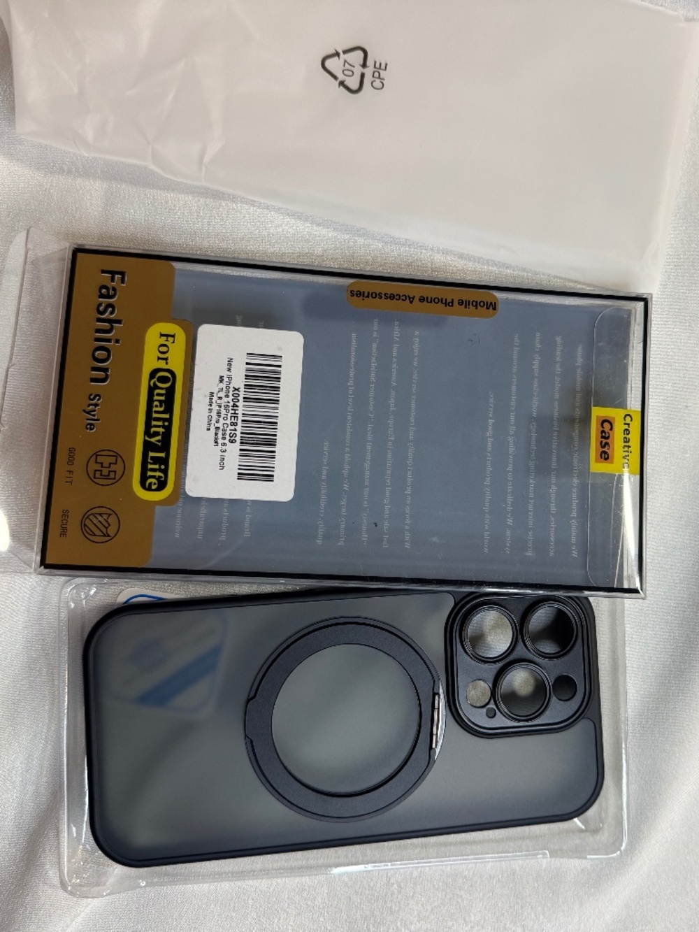 iPhone 16 Pro 6.3" Magnetic Ring Stand Case Black New